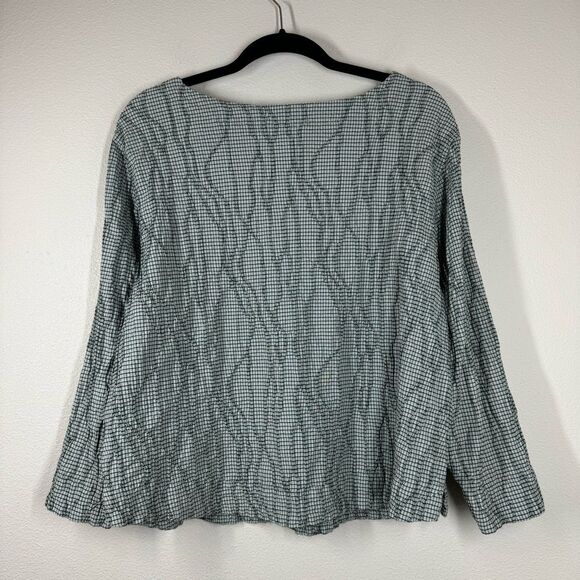 Cut Loose Textured Crinkle Wavy Pattern Blouse Boxy Fit Lagenlook Womens Size XL - Picture 4 of 6